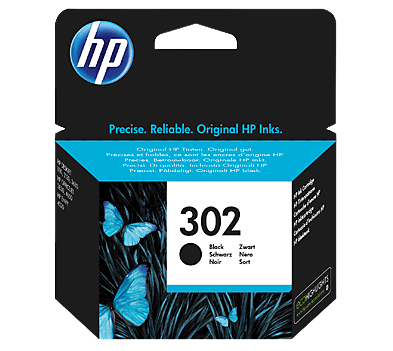 HP 302 svart original bläckpatron 3,5 ml. (F6U66AE)