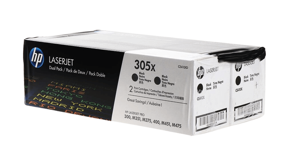HP 305X XL twin pack svart original toner 8000 sider (CE410XD)