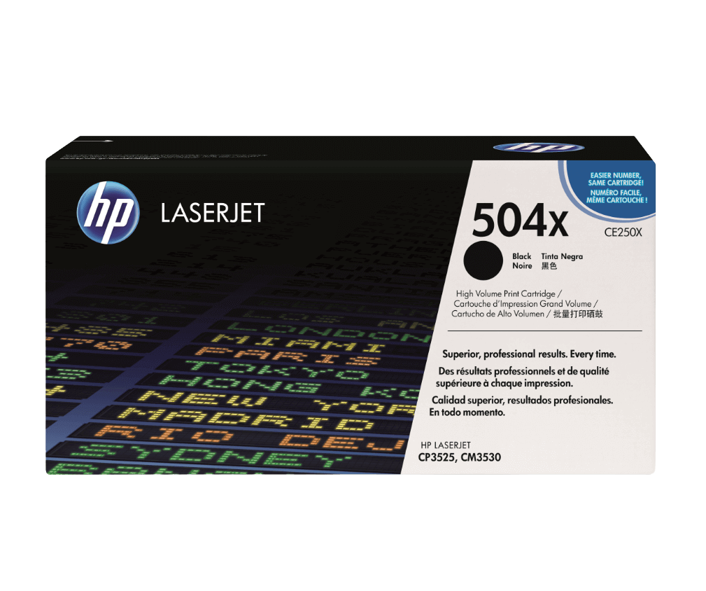 HP 504X XL svart original toner 10500 sider (CE250X)