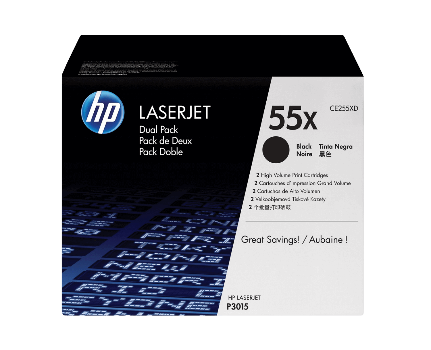 HP 55X XL svart original toner 12500 sider (CE255X)