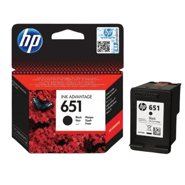 HP 651 svart original bläckpatron 600 sider (C2P10AE)