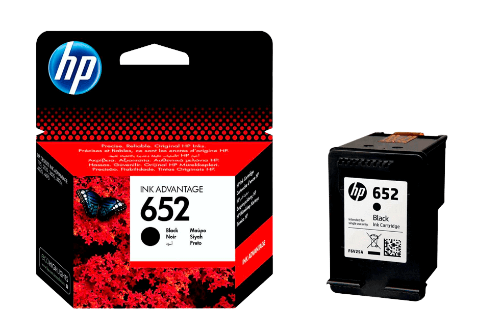 HP 652 svart original bläckpatron 360 sider (F6V25AE)