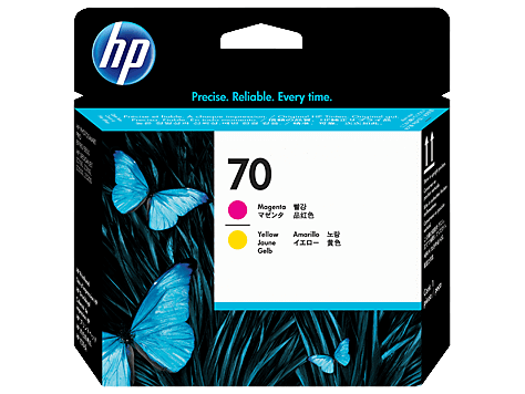 HP 70 magenta / gul tillbehör - original printhoved 130 ml. (C9406A)