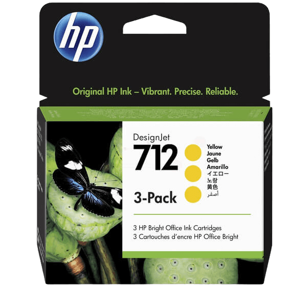 HP 712 Triple pack gul original bläckpatron 3 x 29 ml. (3ED79A)