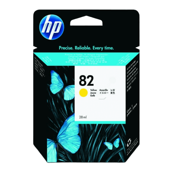 HP 82 gul original bläckpatron 28 ml. (CH568A)