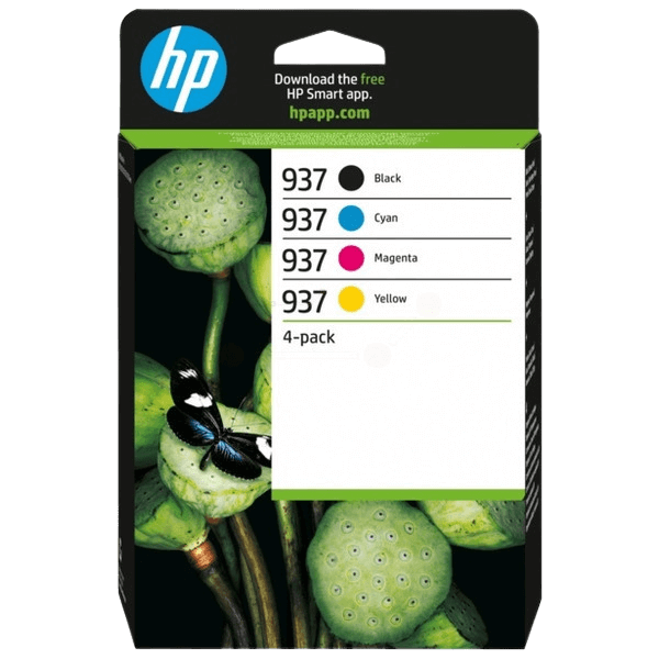 HP 937 CMYK original multipack 1450 + 3x800 sider (6C400NE)
