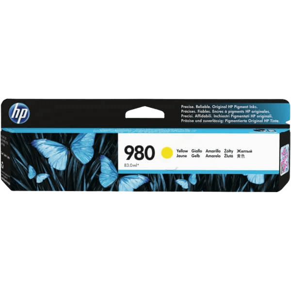 HP 980 gul original bläckpatron 6600 sider (D8J09A)