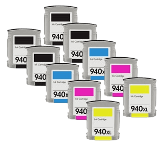 Kompatibel HP 940 XL 10 stk. rabattpaket bläckpatron 444 ml.
