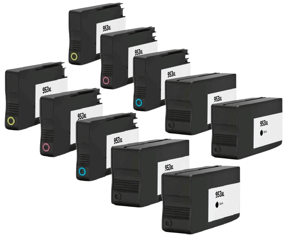 Kompatibel HP 953XL 10 stk. rabattpaket bläckpatron 388 ml.