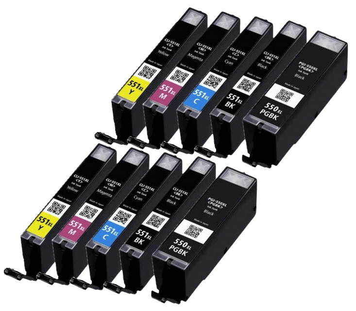 Canon PGI-550XL 10 stk. rabattpaket bläckpatron 146 ml. - kompatibel