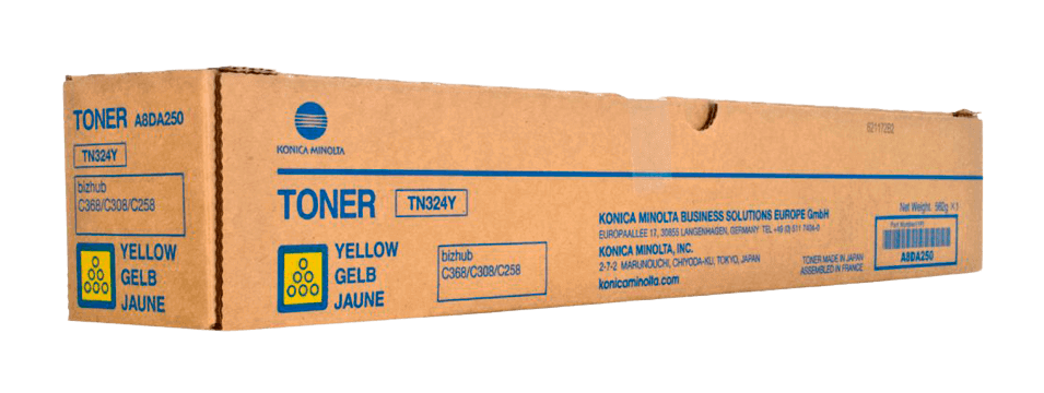 Konica Minolta TN324Y gul original toner 26000 sider (A8DA250)