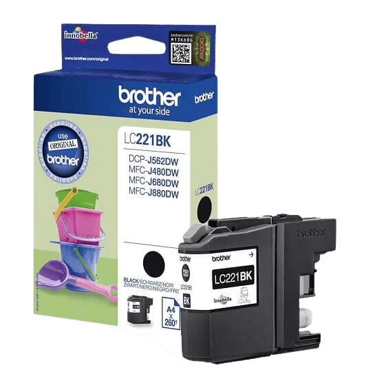 Brother LC221BK svart original bläckpatron 260 sider (LC-221BK)
