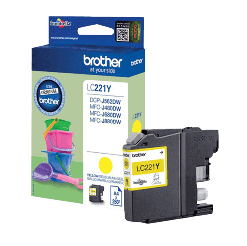 Brother LC221Y gul original bläckpatron 260 sider (LC-221Y)