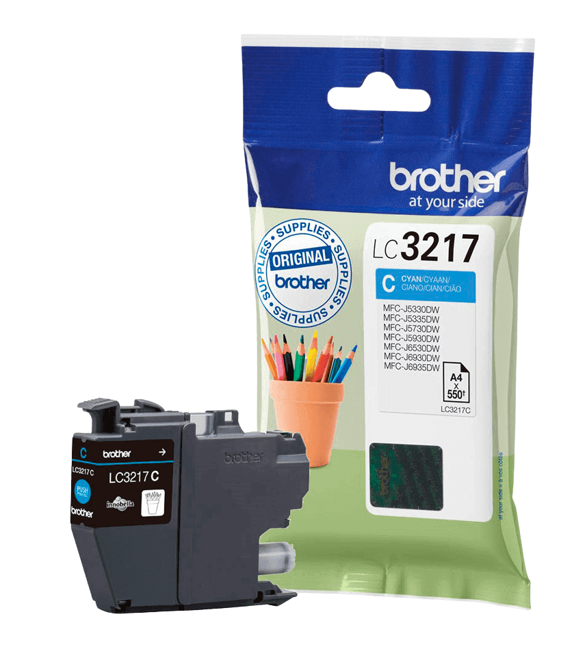 Brother LC3217C cyan original bläckpatron 550 sider (LC-3217C)