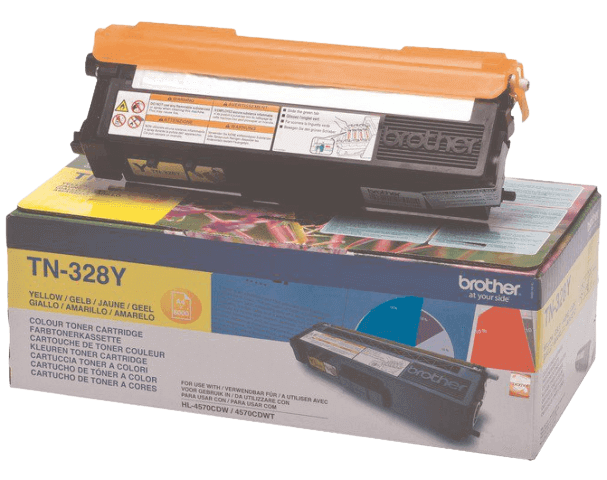 Brother TN328Y XXL gul original toner 6000 sider (TN-328Y)