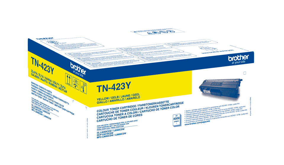 Brother TN423Y XL gul original toner 4000 sider (TN-423Y)