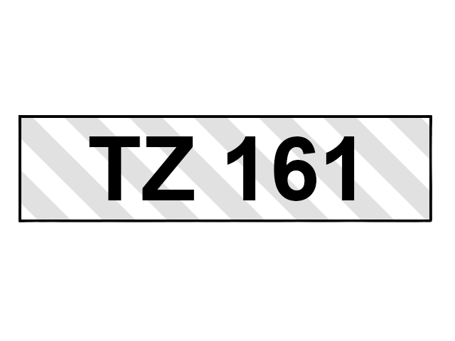 Brother TZe-161 36 mm x 8 m Svart text / Genomskinlig tejp kompatibel tejp