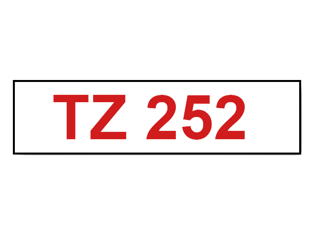 Brother TZe-252 24 mm x 8 m Röd text / Vit tejp kompatibel tejp