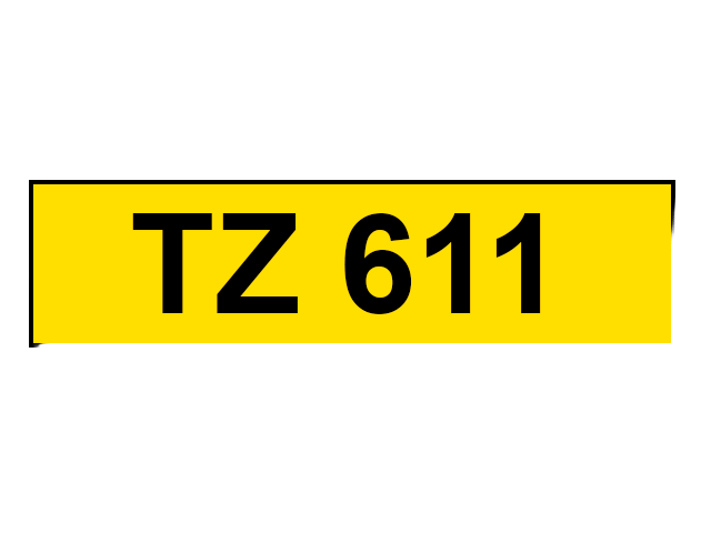 Brother TZe-611 6 mm x 8 m Svart text / Gul tejp kompatibel tejp