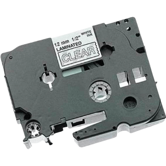 Brother TZe135 12 mm x 8 m Vit text / Genomskinlig tejp kompatibel tejp (TZ135)