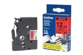 Brother TZe431 12 mm x 8 m Svart text / Röd tejp original tejp (TZ431)