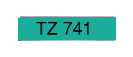Brother TZE741 18 mm x 8 m Svart text / Grön tejp kompatibel tejp