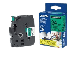 Brother TZe751 24 mm x 8 m Svart text / Grön tejp original tejp (TZ751)