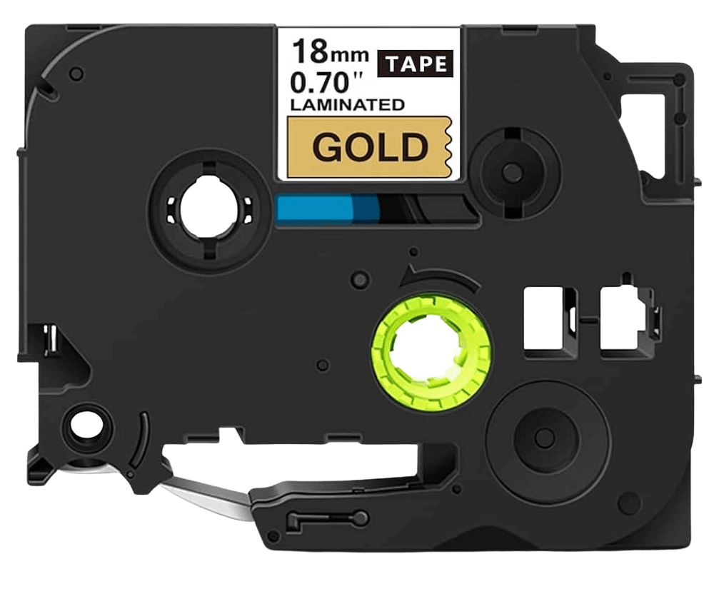 Brother TZe841 18 mm x 8 m Svart text / Guld tejp kompatibel tejp