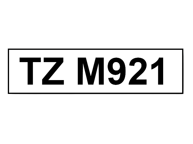 Brother TZEM921 9 mm x 8 m Svart text / Silver tejp kompatibel tejp