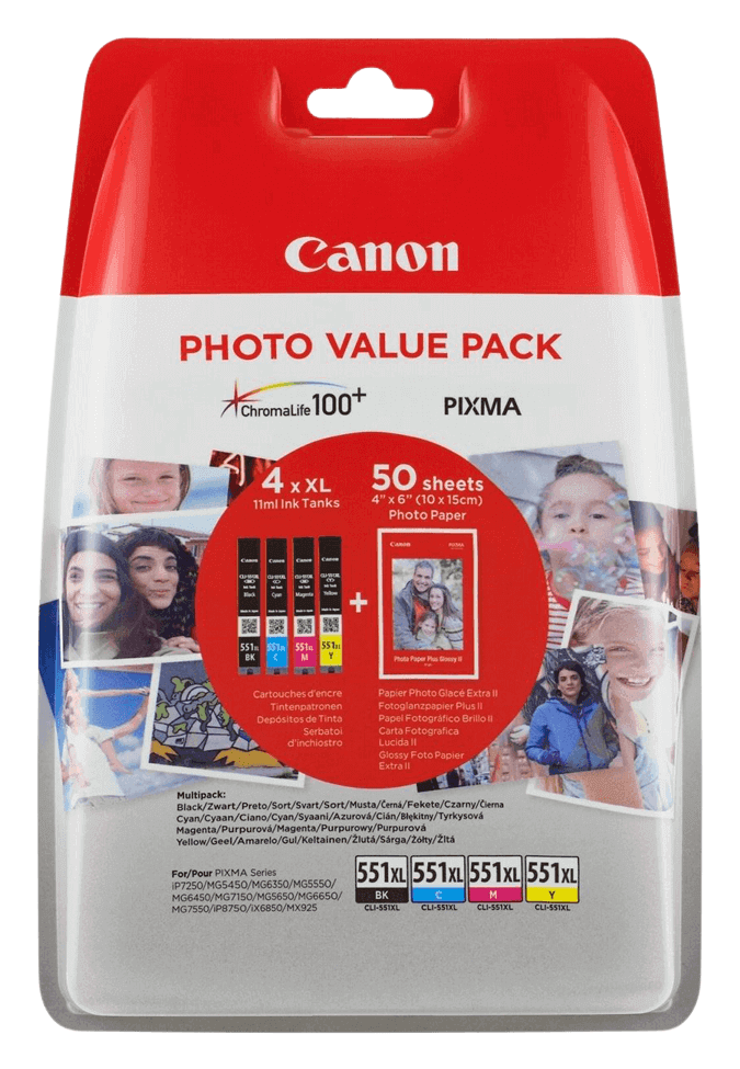 Canon CLI-551XL CMYK original multipack 4 x 11 ml. (6443B006)