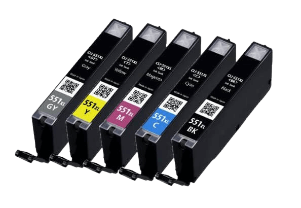 Canon CLI-551XL 5 stk. rabattpaket bläckpatron 60 ml. - kompatibel