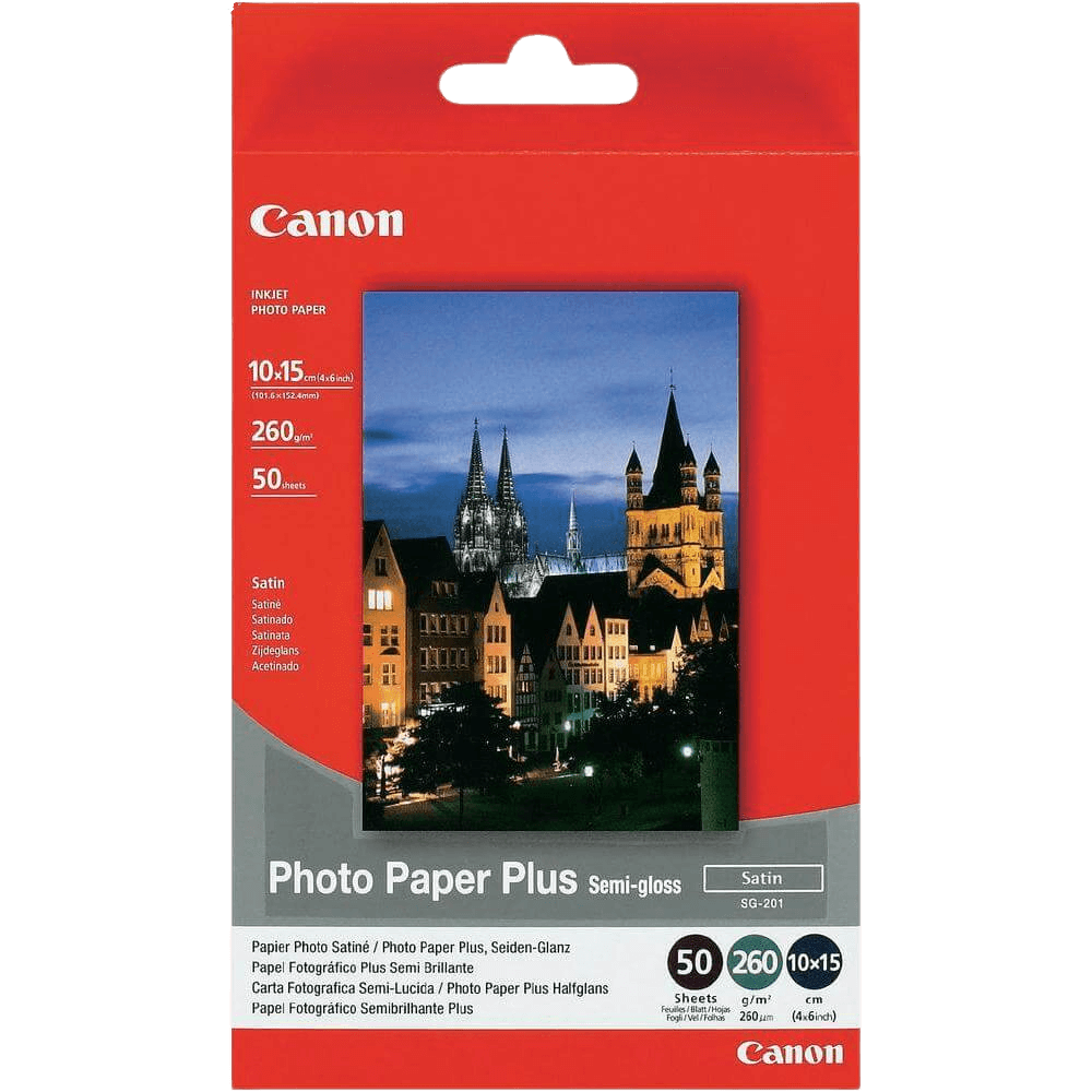 Canon SG-201 halvblankt fotopapper Plus 10x15 cm, 50 ark (1686B015)