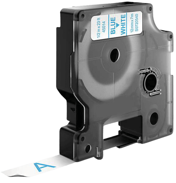 Dymo S0720540 12 mm x 7 m Blå text / Vit tejp kompatibel tejp (45014)