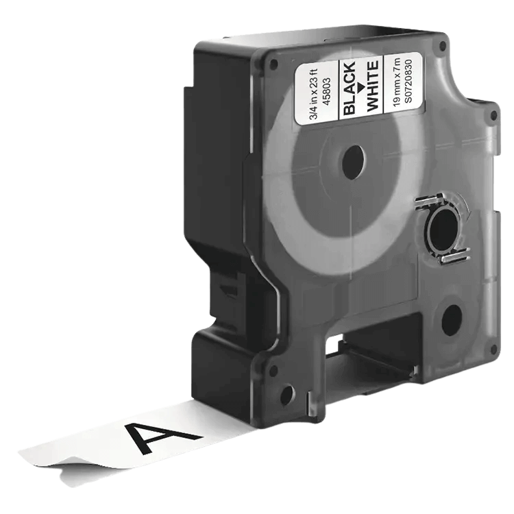 Dymo S0720830 19 mm x 7 m Svart text / Vit tejp kompatibel tejp