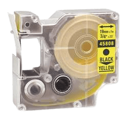 Dymo S0720880 19 mm x 7 m Svart text / Gul tejp kompatibel tejp (45808)