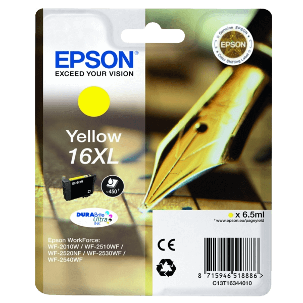 Epson 16 XL gul original bläckpatron (C13T16344012)