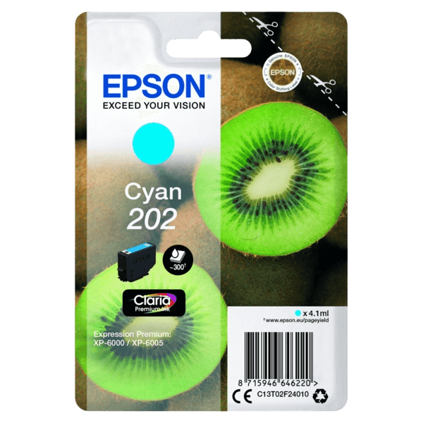 Epson 202 cyan original bläckpatron 300 sider (C13T02F24010)