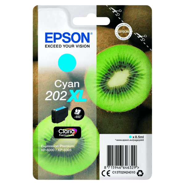 Epson 202 XL cyan original bläckpatron 650 sider (C13T02H24010)