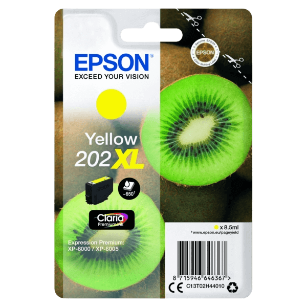 Epson 202 XL gul original bläckpatron 650 sider (C13T02H44010)