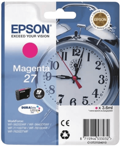 Epson 27 magenta original bläckpatron 3.6 ml. (C13T27034012)