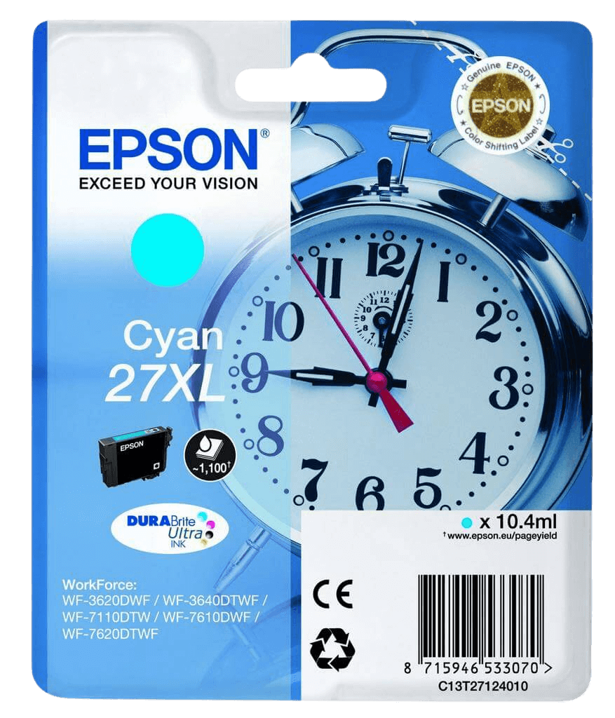 Epson 27 XL cyan original bläckpatron 10.4 ml. (C13T27124012)