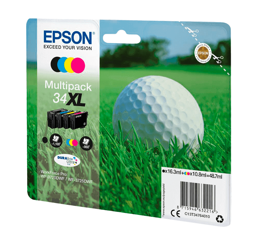 Epson 34 XL CMYK original multipack 1 x 16,3 + 3 x 10,8 ml. (C13T34764010)