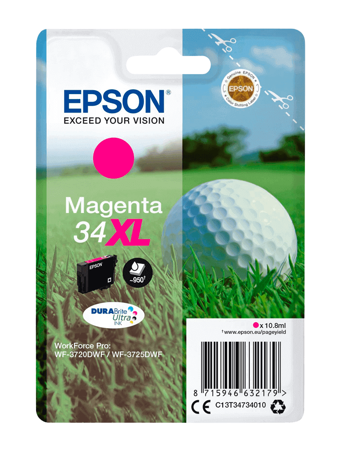 Epson 34 XL magenta original bläckpatron 10,8 ml. (C13T34734010)