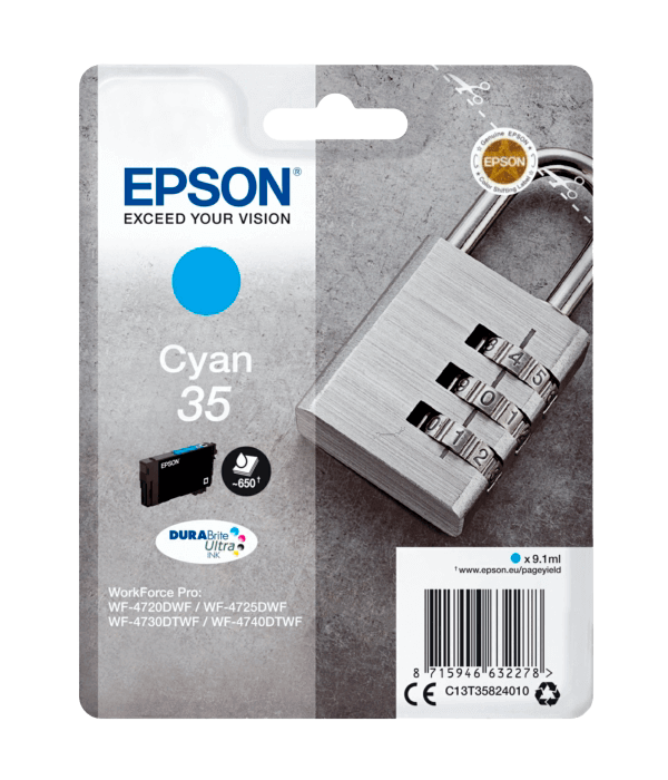 Epson 35 cyan original bläckpatron 9,1 ml. (C13T35824010)