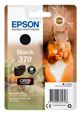 Epson 378 svart original bläckpatron 5 ml. (C13T37814010)