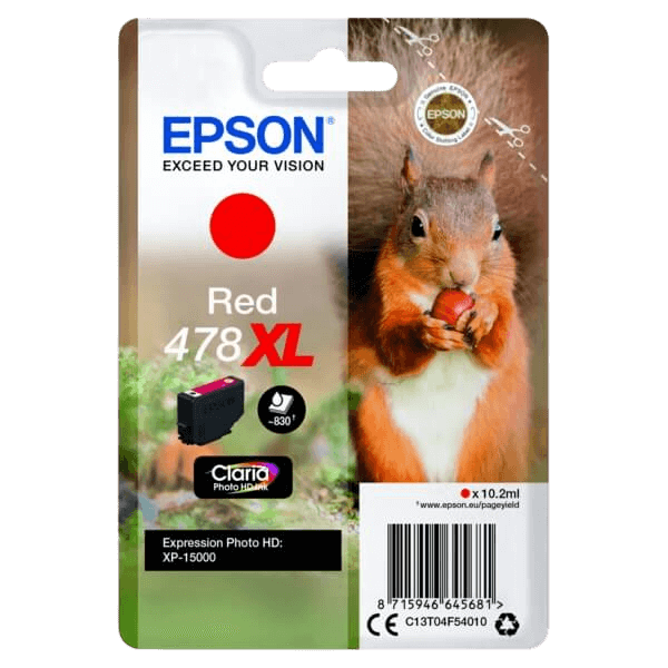 Epson 478 XL röd original bläckpatron 10,2 ml. (C13T04F54010)