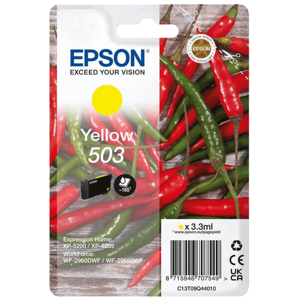 Epson 503Y gul original bläckpatron 3,3 ml. (C13T09Q44010)