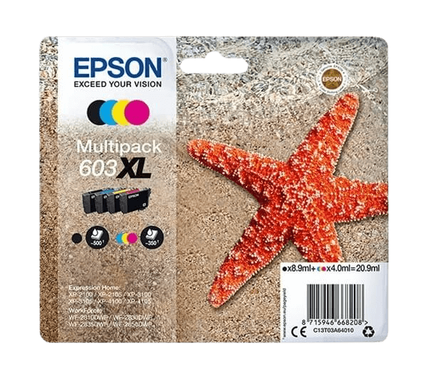 Epson 603XL CMYK original multipack 8,9 + 3x4 ml. (C13T03A64010)