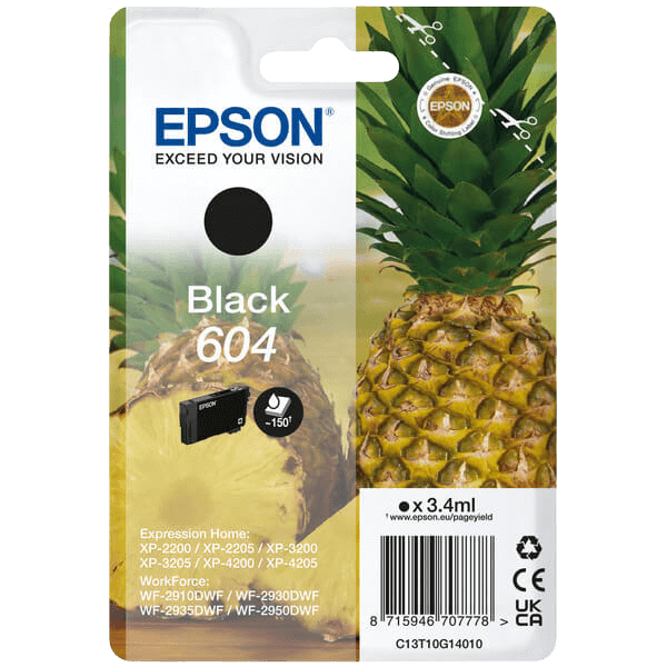 Epson 604 svart original bläckpatron 3,4 ml. (C13T10G14010)