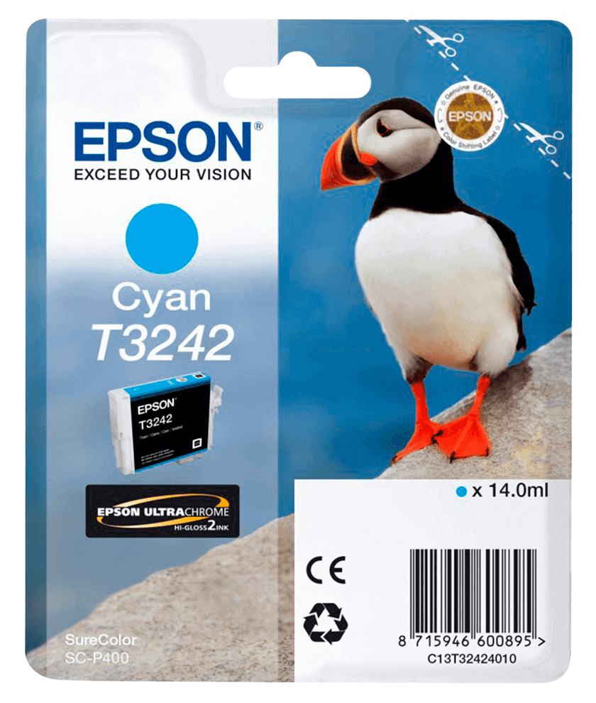 Epson T3242 cyan original bläckpatron 14 ml. (C13T32424010)